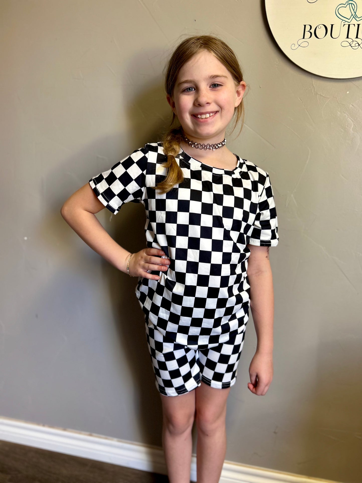Checkered shirt set