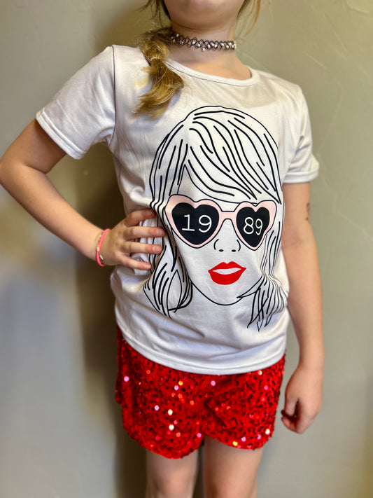 Red sequin singer short set