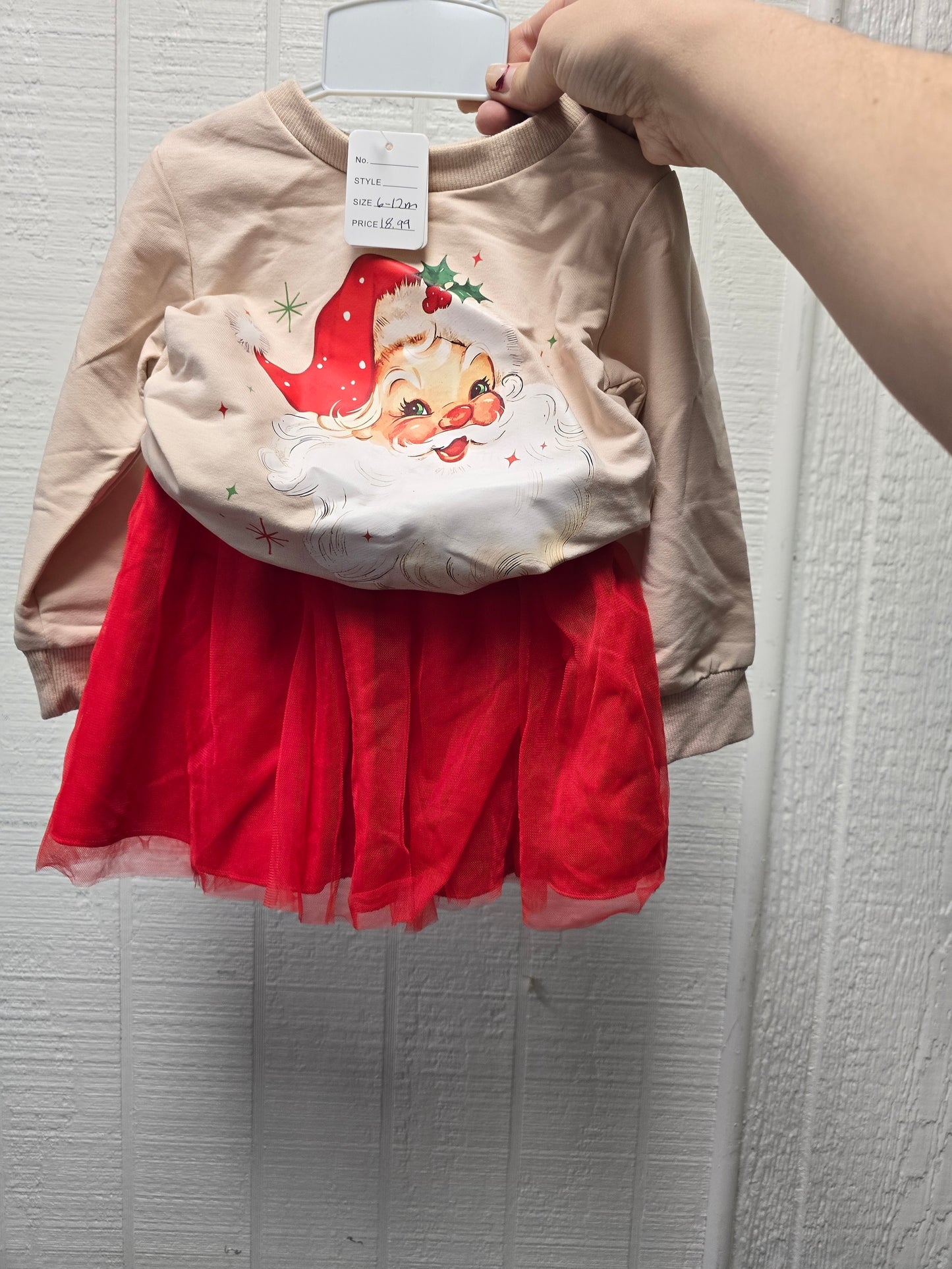 Classic Santa sweatshirt and red skirt