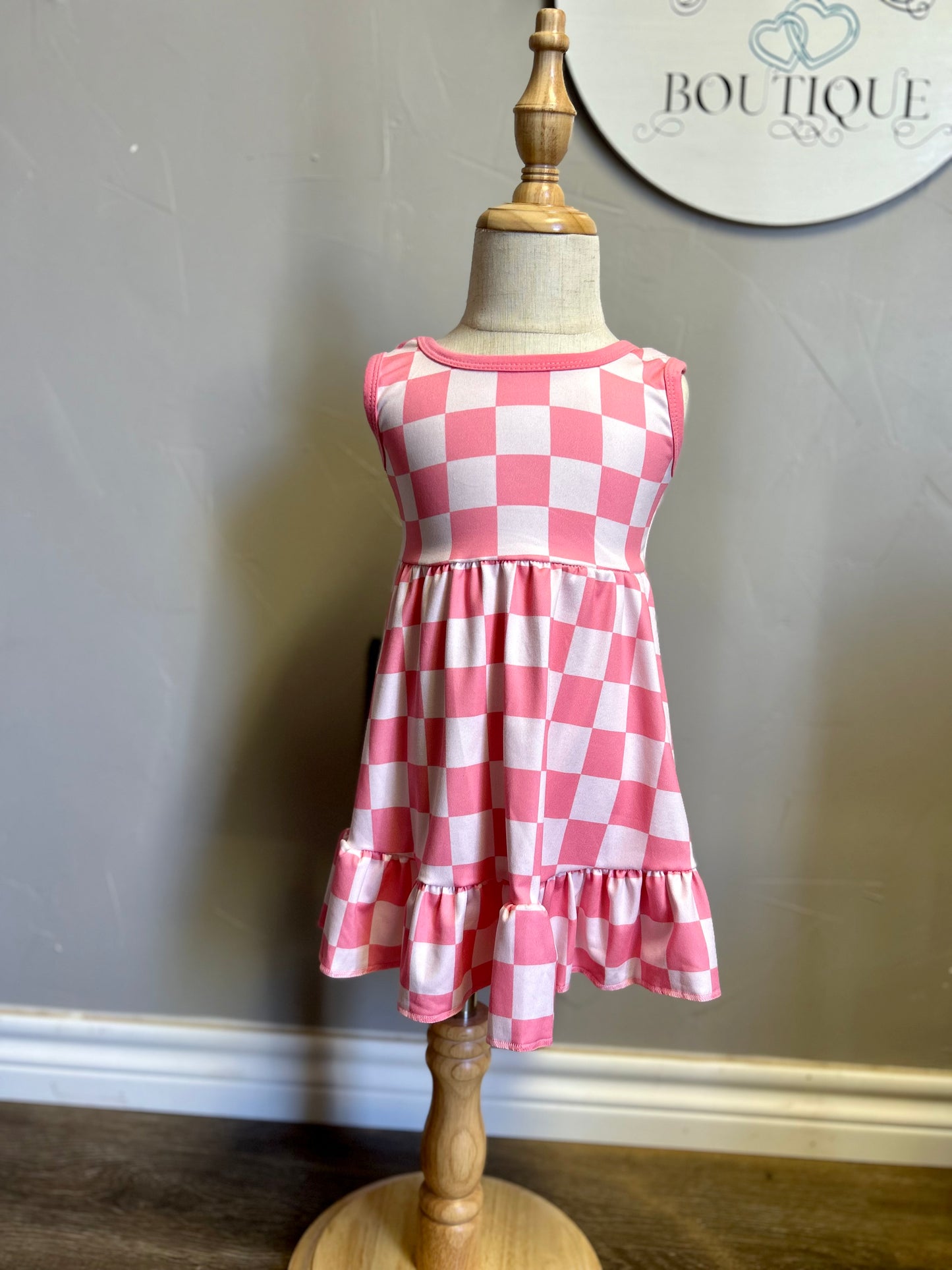 Pink Checkered Dress