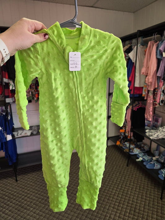 Green minky pajamas