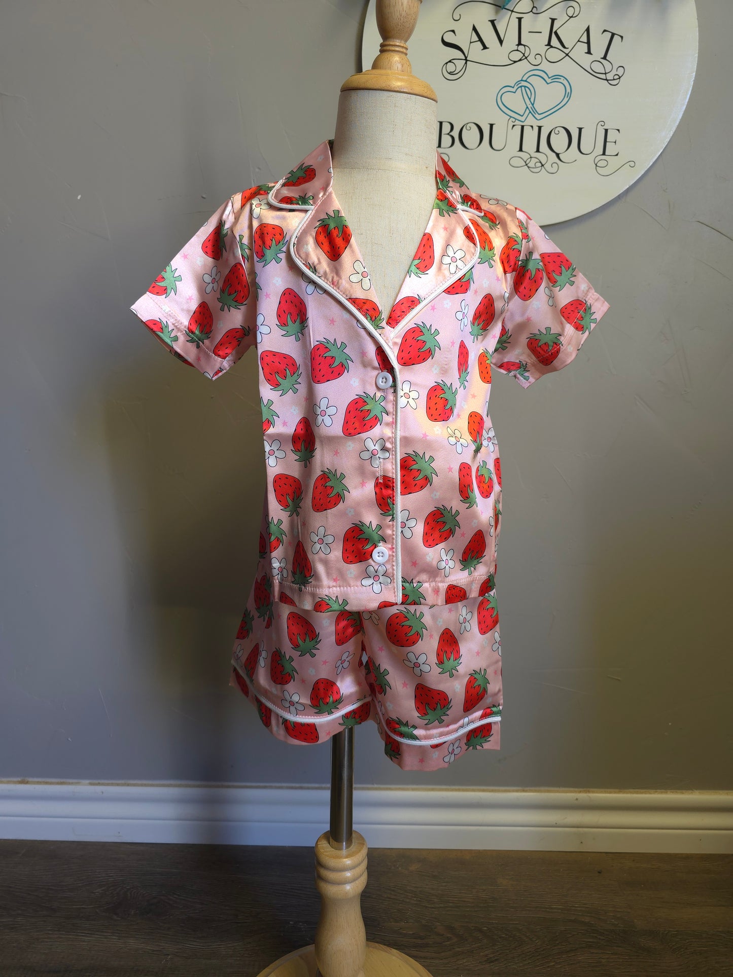 Strawberry silk pjs