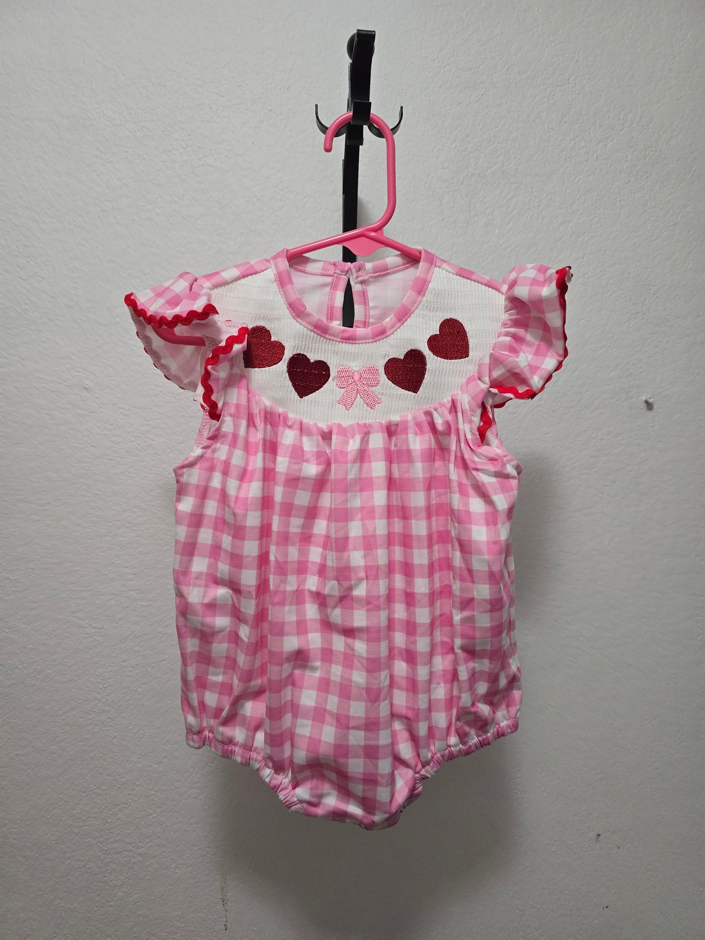 Valentines Day smock romper