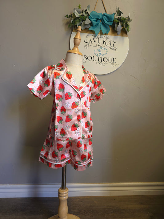 Strawberry silk pjs